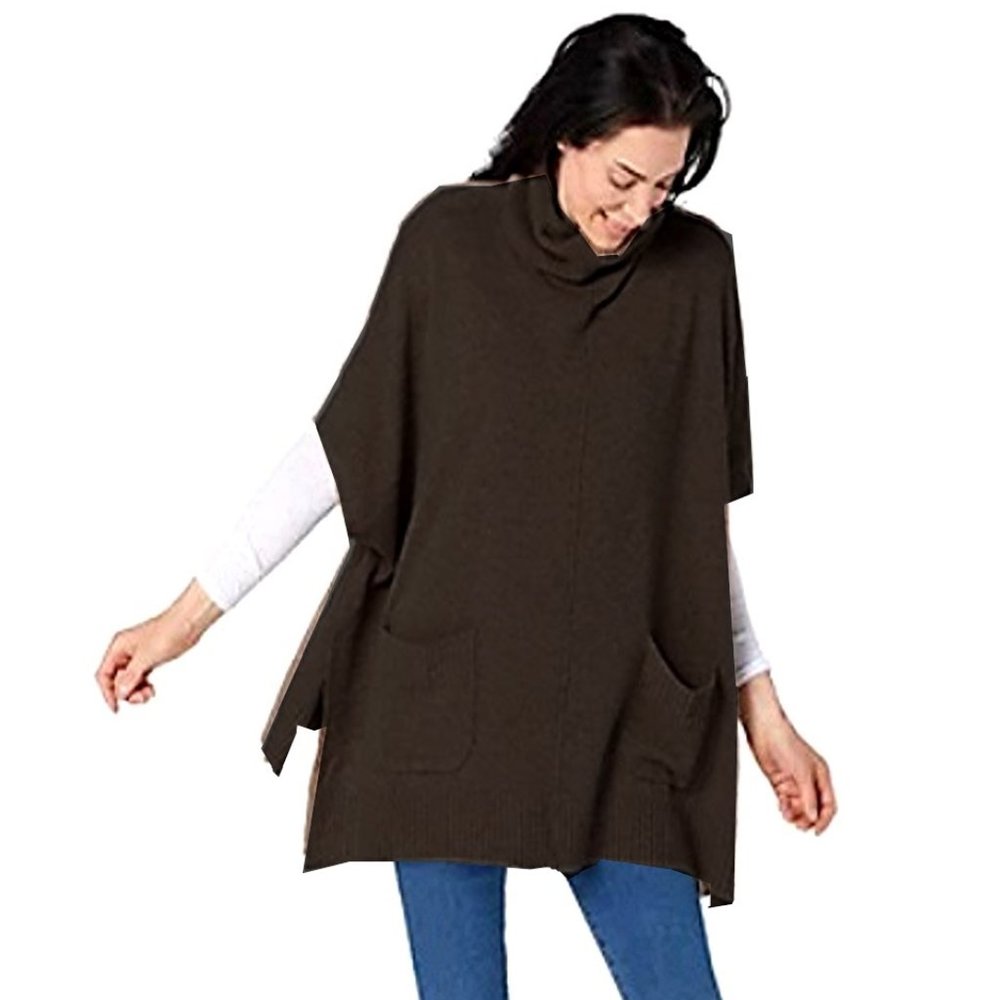 Bishop + Young Lightweight Knit Sweater Poncho - Black